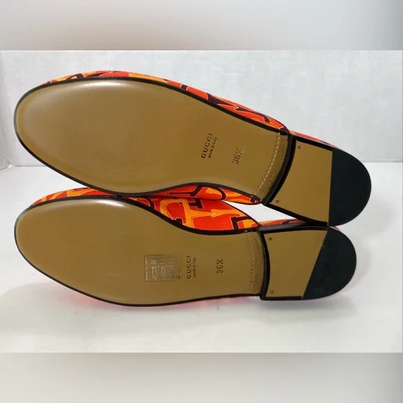 Gucci WOMEN’S ORANGE-RED PRINCETOWN HORSEBIT MULES Shoes EUR 36.5 US 6-6.5 NIB - Picture 10 of 14